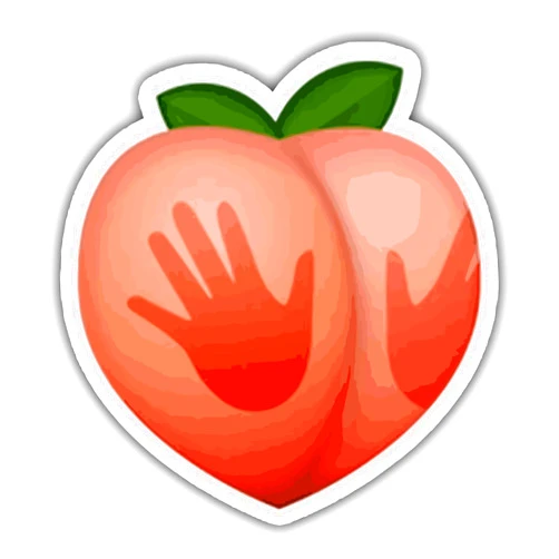 2024STICKER (3pcs) Hand Print on Peach Sticker for Adult Laptop Skateboard Motorcycle Car Bike Luggage Trolley Case Decoration Waterproof Decals
