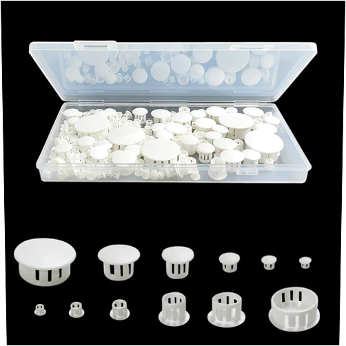 ZYYC 6 Sizes Plastic Hole Plugs, White Hole Plugs, 5mm (0.19