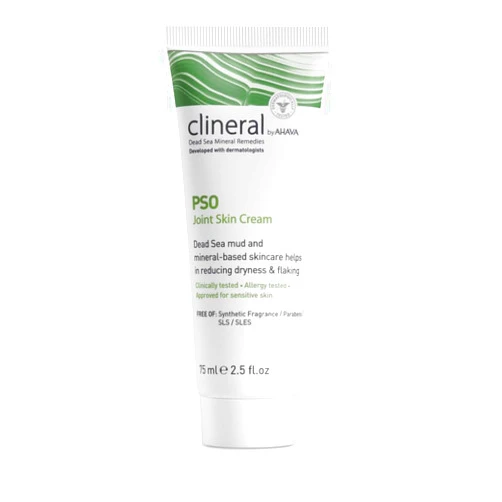 AHAVA Clineral Pso Joint Skin Cream - Reduce joint skin irritation, alleviates dryness & irritations, hydrates areas around the joints, with Osmoter, Dead Sea Mud & Aloe Vera & Shea Butter, 2.5 Fl Oz