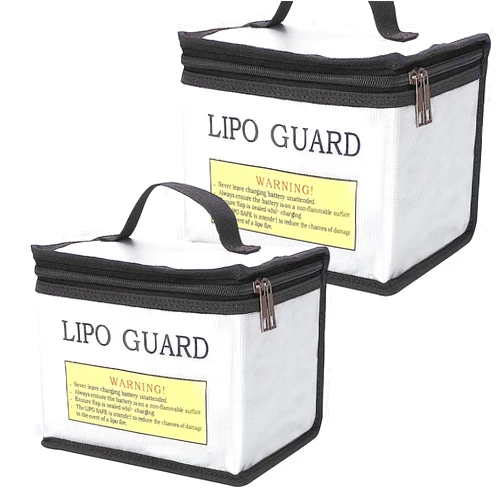 Lasmo Lipo Safe Bag 2Pack Fireproof Explosionproof lipo Battery Bag Large Capacity Battery Protection Bag Organizer Storage Guard Safe Pouch for Charge & Storage (8.46 x 6.5 x 5.71 in)