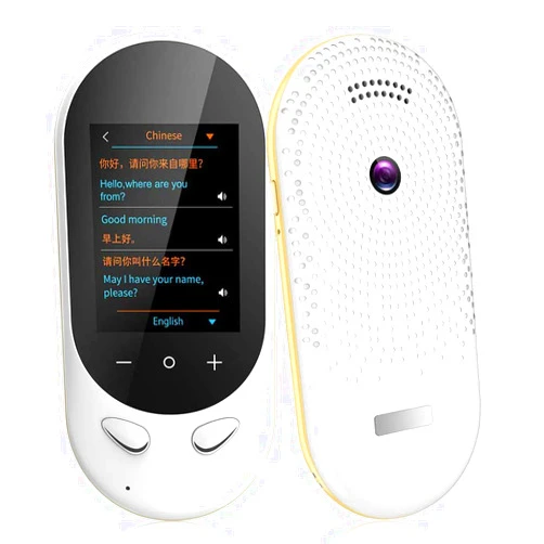 DJXIK Intelligent Instant Voice Translator, 2.4-Inch Touch Screen, Supports Translation in 106 Languages, with Two-Way, Photo Translator, Suitable for Travel and Learning,White