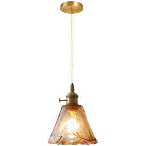 Generic Chandelier, Amber Glass Pendant Lights Umbrella Design Chandelier Simple Glass Ceiling Hanging Lamp Compatible with Kitchen Island Dining Rooms