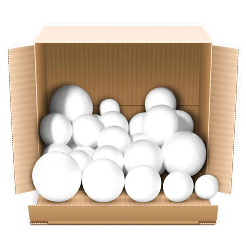 ACTIVITYya 48-Pack White Craft Foam Balls - Polystyrene, 5 Sizes (2in, 1.75in, 1.5in, 1.25in, 1in) - Perfect for DIY Arts and Crafts, School Projects, and Home Decor