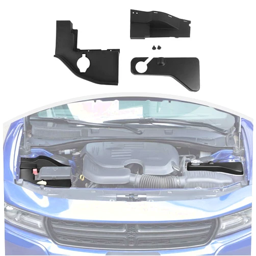 CheroCar for Dodge Challenger 3PCS Engine Dust Protection Cover Engine Motor Dust Shield Cover Guard Decoration Trim Kits for Dodge Challenger 2015-2020 (Black)