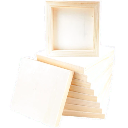 FSWCCK 10 Pcs 6x6 Wood Panel Boards, Unfinished Wood Canvas Wooden for Crafts, Painting Canvas, DIY Art Projects, Pouring, Arts Use with Oils, Acrylics