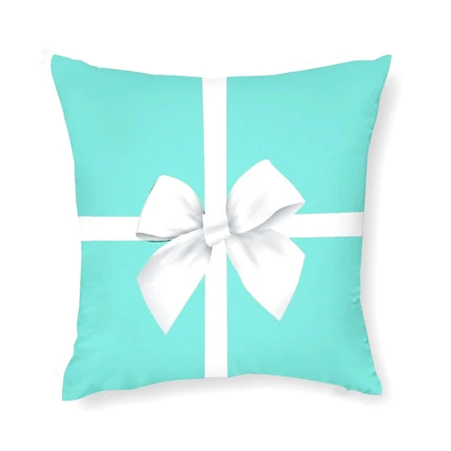 Opahxa5 White Bow Silk Ribbons Elegant Satin Bow Turquoise Blue Gift with Space Blue Throw Pillow Case Square Cozy Pillow Cover Home Decor for Living Room Sofa Car Cushion Cover 18