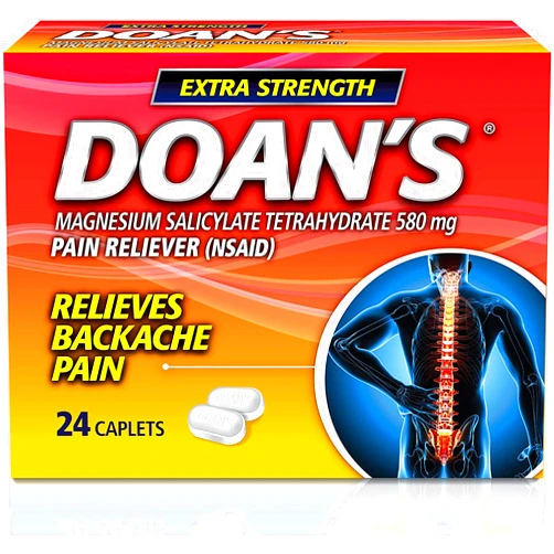 GODGREAT Doan`s Backache Pain Reliever Extra Strength Caplets 24 ct Pack of 5Q