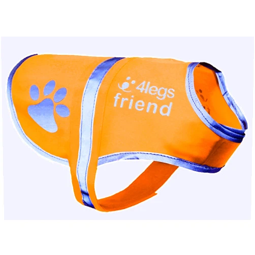 4LegsFriend Upgraded Reflective Dog Vest. Hi-Visibility, Fluorescent Blaze Orange Dog Vest Helps Protect Your Best Friend. Safeguard Your PUP from Motorists & Hunting Accidents, On or Off Leash by 4LegsFriend