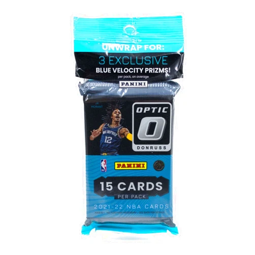 Panini 2021/22 Donruss Optic Basketball NBA Cello Pack with Blue Velocity Parallels - 15 Trading Cards Total