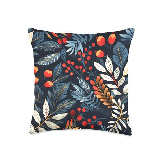 Modern Aesthetic Design Studio Winter Aesthetic Pattern - Cozy Nordic Snowflake Design Throw Pillow