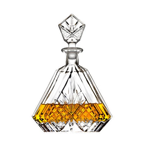 Lefonte Whiskey Decanter for Liquor Scotch Bourbon or Wine, Irish cut Triangular - 750ml