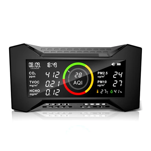 Simbow 8-in-1 Air Quality Monitor, Air-Guardian AQ Portable Air Quality Tester CO2 Monitor (PM2.5, PM10, CO2, VOC, Formaldehyde, Humidity, Temp)