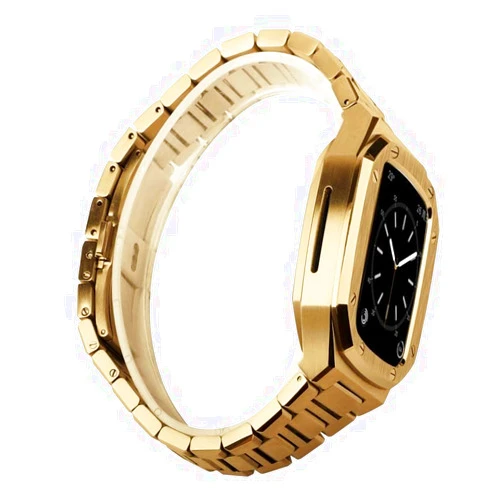 CNHKAU Mod Kit for Apple Watch Case Band 45mm 41mm 40mm 44mm Luxury Modification Metal Steel Case for iWatch Series 8 7 6 SE 5 4 3 (Color : Gold GG, Size : 41mm or 40mm)