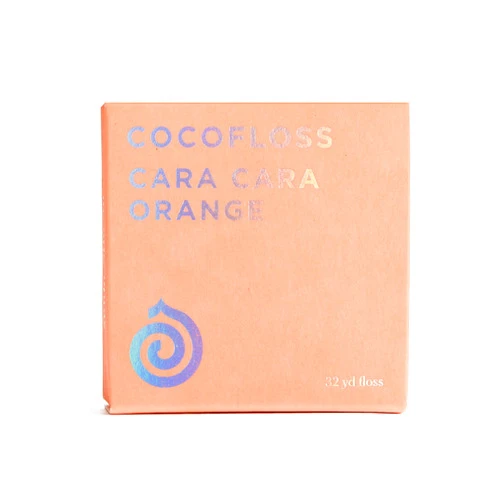 COCOFLOSS Coconut-Oil Infused Woven Dental Floss | Cara Cara Orange Single | Dentist-Designed | Vegan and Cruelty-Free | 2-Month Supply (32 Yds x 1 Unit)