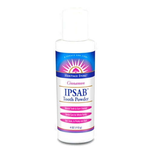 HERITAGE STORE IPSAB Tooth Powder, Cinnamon (Btl-Plastic) | 4oz