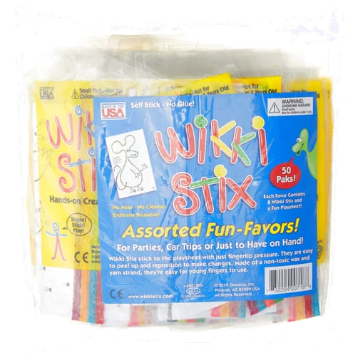 Wikki Stix Fun Paks, Contains 50 Individual paks! Great for Parties, Travel, classrooms, Award/incentives, Restaurants and Christmas Gift Giving, Made in The USA