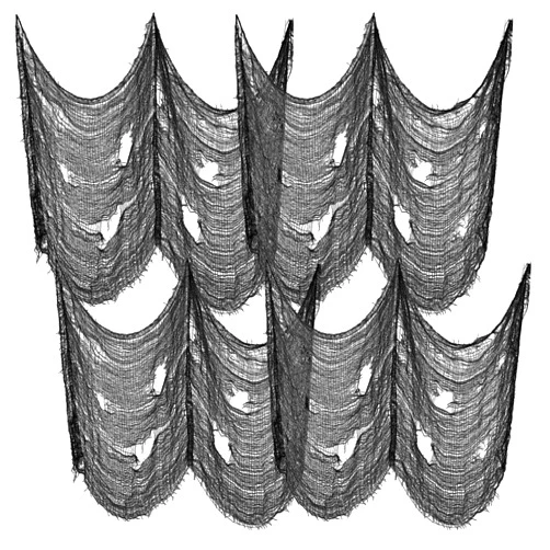 Junucubo 4PACK Spooky Black Creepy Cloth 30 x 72 Inch Halloween Black Creepy Cloth Decorations for Haunted Houses Props Halloween Wall Outdoor Indoor Decor
