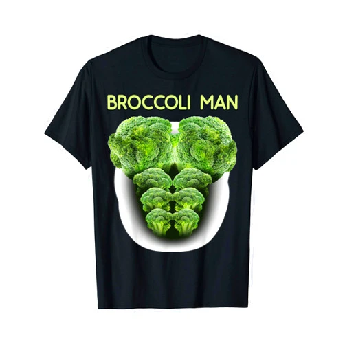 UAB KIDKIS Broccoli Man Funny Food Vegan Vegetables Lover Gift T-Shirt