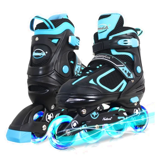 MammyGol Adjustable Inline Skates for Kids, Boys Blades Skate Girls with Light up Wheels