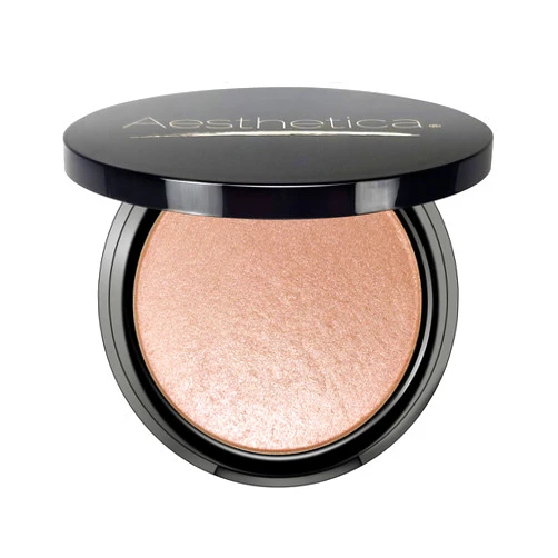 Aesthetica Starlite Highlighter - Metallic Shimmer Highlighting Makeup Powder - Cosmos (Sparkling Rose Gold)