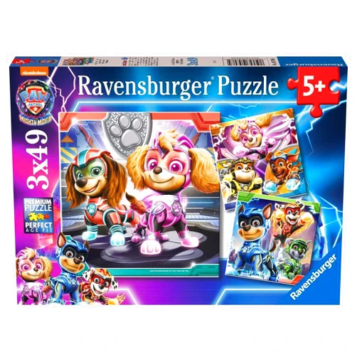 Ravensburger Children's Puzzle 05708 - PAW Patrol: The Mighty Movie - 3 x 49 Pieces Paw Patrol Puzzle for Children from 5 Years