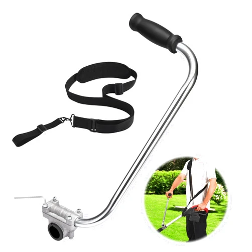 ZZM Ergonomic Trimmer Grip, String Trimmers Handle with Shoulder Strap Harness, Weed Eater Handle Extension with Bracket Clamp, Lawn Trimmer Handle Grip for Lawn Care, Landscaping, Yard Trimming Edging