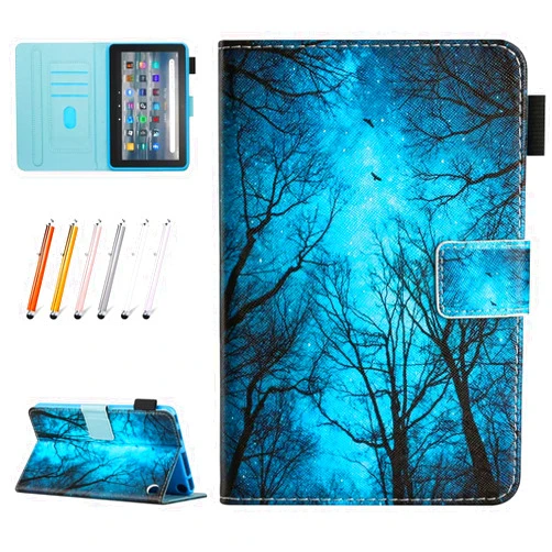 AKHIOK Case for Amazon Fire HD 10/10 Plus Tablet Case (13th11th Generation, 2023/2021 Release), Premium PU Leather Stand Cover with Smart Auto Wake/Sleep,Forest