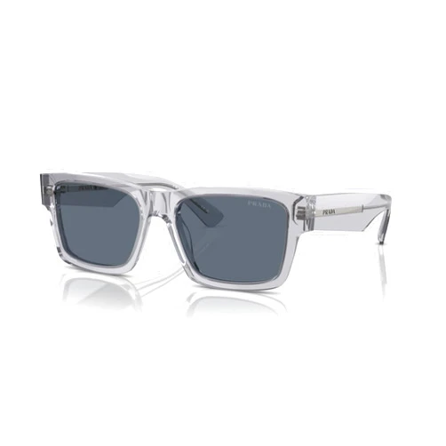 Prada Blue Rectangular Men's Sunglasses PR 25ZS U430A9 56
