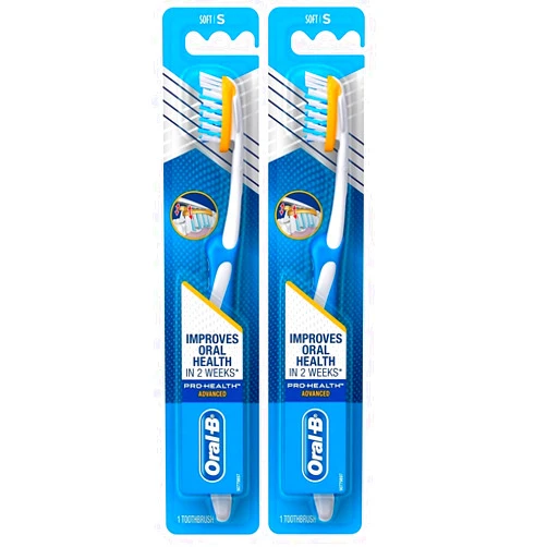 Oral-B Pro-Health Advanced Cross Action Bristles Toothbrush, 40 Soft, Pack of 2
