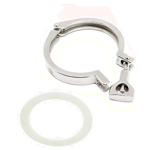 QiiMii Stainless Steel 304 Heavy Duty Sanitary Clamp Single Pin Tri Clamps Clover 3