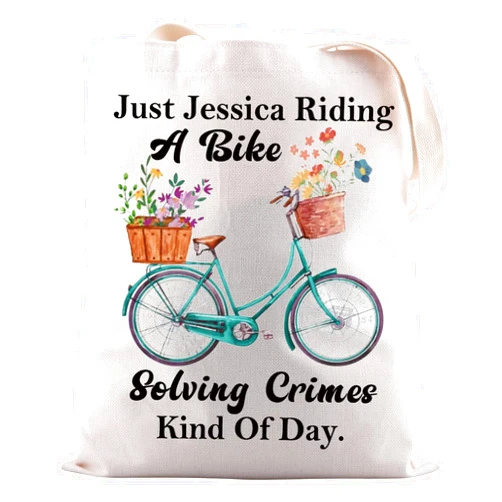 JNIAP Murder TV Show Inspired Gift Jessica Fletcher Bike Tote Bag True Crime Lover Gift