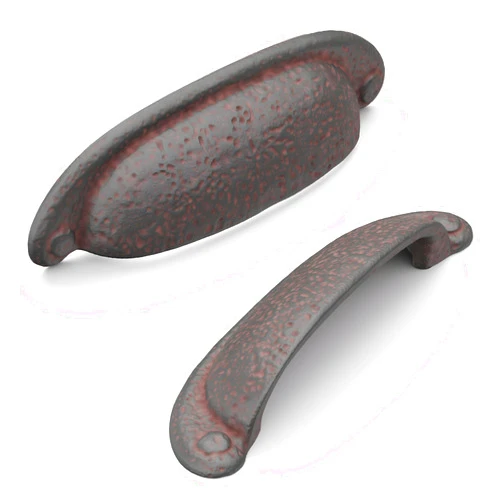 Hickory Hardware 1 Pack Solid Core Kitchen Cabinet Pulls, Luxury Cabinet Handles, Hardware for Doors & Dresser Drawers, 3 Inch & 3-3/4 Inch (96mm) Hole Center, Rustic Iron, Refined Rustic Collection