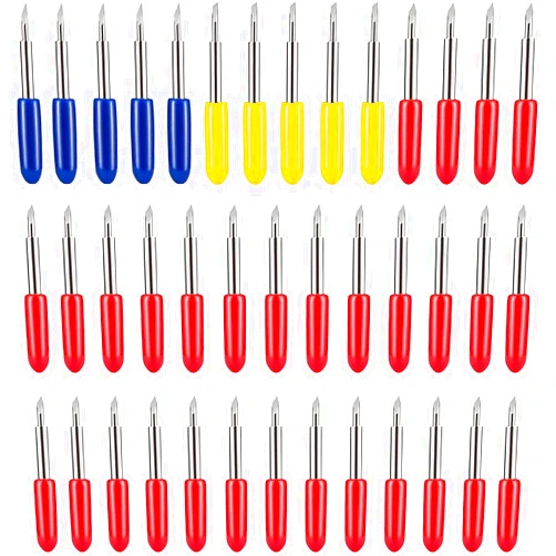Euazyser 40 PCS Blades for Cricut Explore Air 2 Air Maker Expression 30 PCS 45°Standard Blades + 5PCS 30°Shallow Cutting Blades +5 PCS 60°Deep Cut Vinyl Fabric Knife Blades Replacement for Cricut