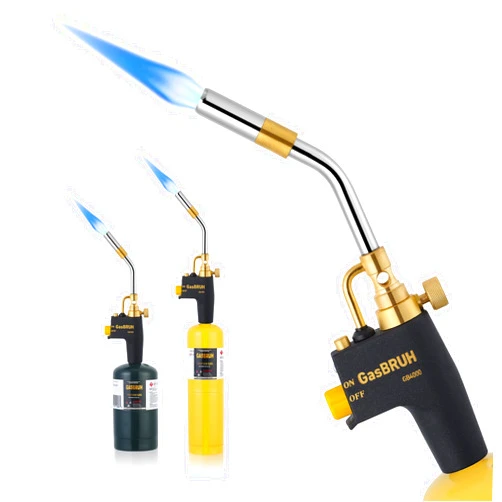 GasBRUH Propane torch Head with Igniter, High Intensity Torch Head, Trigger Start Gas Torch, Mapp Gas Torch Head,Map Gas Torch Kit,Soldering Torch,Blow Torch Fuel by Propane,MAPP, MAP PRO (CSA,With Gas Valve)