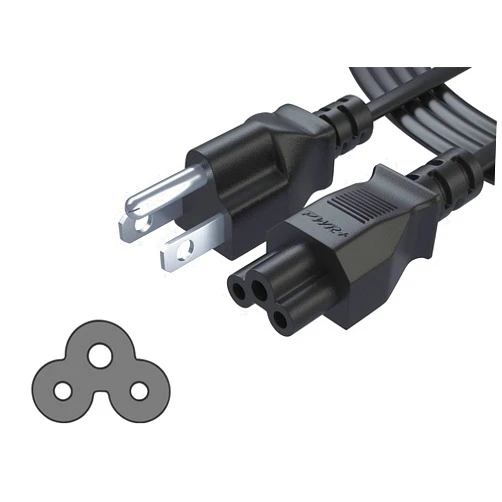 PWR+ AC Laptop Power Cord Cable for Dell Hp LG Asus Sony Toshiba Lenovo Acer Gateway IBM Chromebook Notebook Computer Charger Spare Tv Monitor Display: UL Listed IEC-60320 IEC320 C5 to NEMA 5-15P
