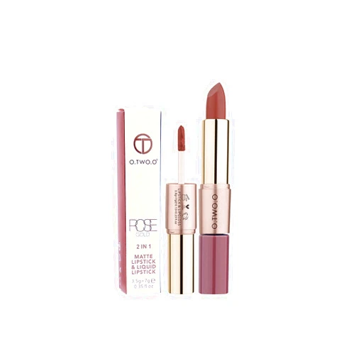 Xiahium Nude Lipstick Matte Velvety Finish Double Head Longwear High Pigmented Not Sticky Cream + Liquid 2 IN 1 Lip Gloss Makeup 1PC B