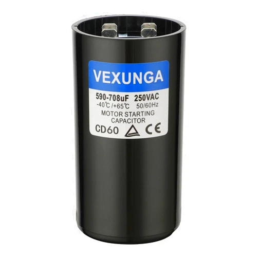 VEXUNGA 590-708 uF MFD 250 VAC 50/60 Hz Round Motor Start Capacitor CD60 Single Phase Capacitors for AC Motors Starting or Pool Pump or Well Pump