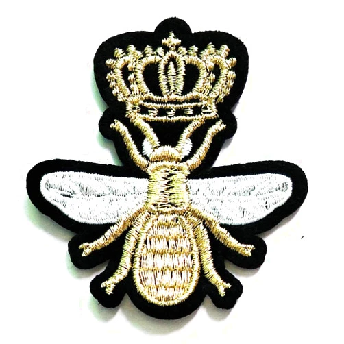 PP Patch Cute Cartoon Patch PP Patch Queen Bee Embroidery Crown Bee Cartoon Applique Embroidered Sew Iron on Patch for Jackets Bags Jeans T-Shirt Backpacks Costume