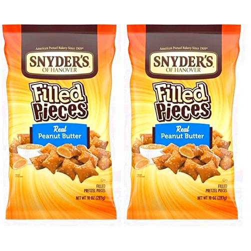 Snyder's of Hanover Pretzels Pieces, Peanut Butter Filled, 10 Ounce Bag (Pack of 2)