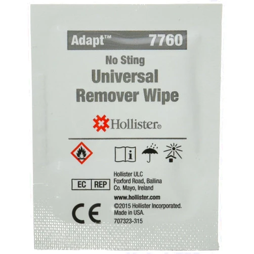 Hollister 7760 Adhesive and Barrier Remover Wipes, Category: Ostomy Supplies (Pack of 50) Original Version