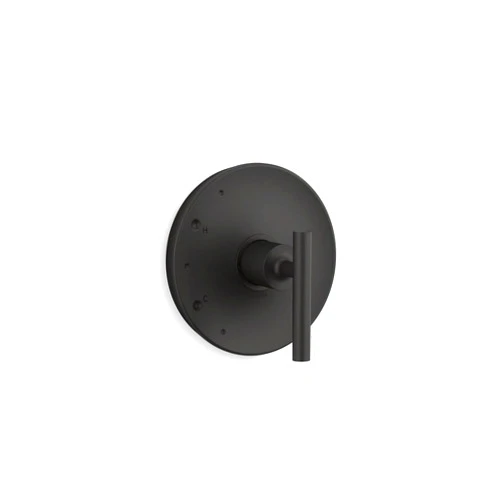 KOHLER K-TS14423-4-BL Purist Rite-Temp Valve Trim with Lever Handle, Faceplate with Handle, Trim Only, Valve Required, Matte Black
