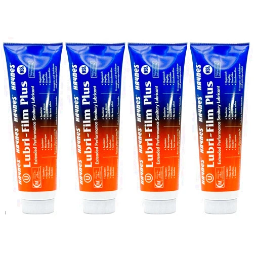 Haynes Lubri-Film Plus Food Grade Grease, O-Ring Lubricant, Food Safe Machine Lubricant, 4 Ounce Tube, Pack of 4 Tubes