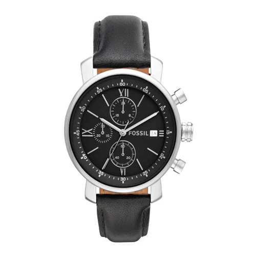 Fossil Rhett Chronograph Black Leather Watch