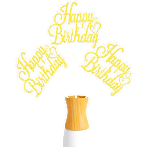 Gtoirpecx 6Pcs Gold Happy Birthday Centerpiece Sticks, Baby Shower Birthday Decorations,16th 21st 30th 40th Birthday Table Decor,Birthday Table Topper Party Supplies for Men Women