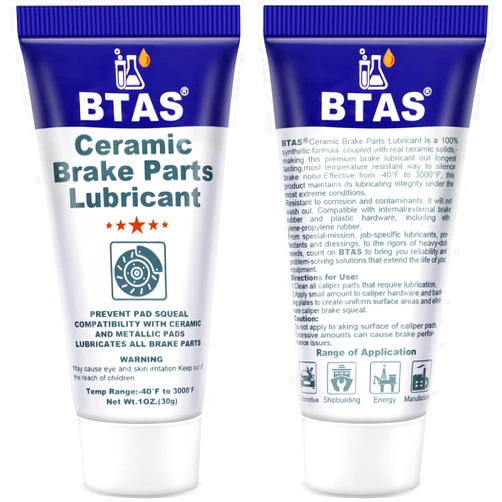 BTAS Brake Anti Seize&Squeal Synthetic Ceramic Grease 1 oz 2 Pcs,Caliper Pad Pin Parts Assembly Lubricant,High Temp Anti Seize Moisture Rust and Corrosion Resistant for Automotive