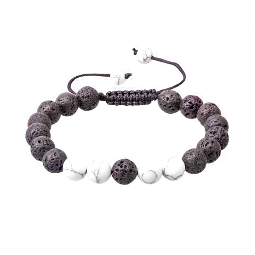 VLAWISE Essential Oil Diffuser Bracelets with Lava Stone Jewelry (White 2)