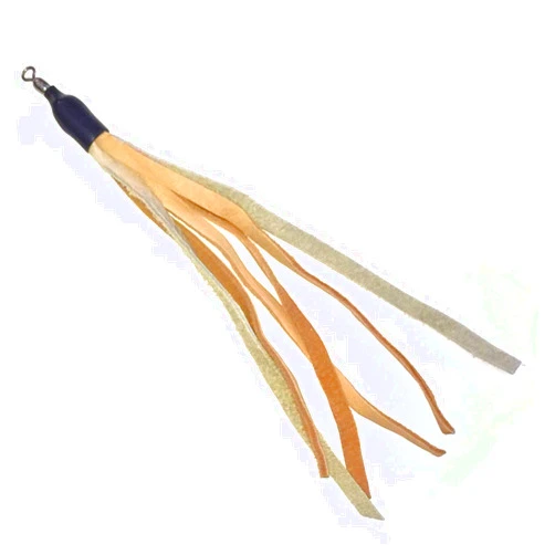 CoolCyberCats Ribbon, Leather and Fur Attachment Cat Toys - Fit Wildcat and Popular Bird and Catcher Type Wands/Poles (Leather Tassels)