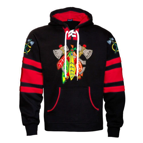 Sweetlysynnd Fear The Feathers Game Day Chicago Hockey Hoodie Black/Red (XL)