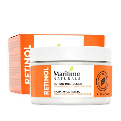 Maritime Naturals Retinol Moisturizer for face with Hyaluronic Acid & Organic Ingredients | Professional Results with Retinol Face Moisturizer | Day & Night Cream for Women & Men (120ml)