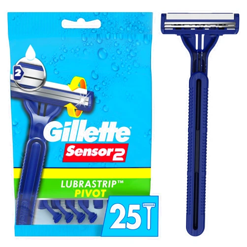 Gillette Sensor2 Pivoting Head Men's Disposable Razors, 25 Count